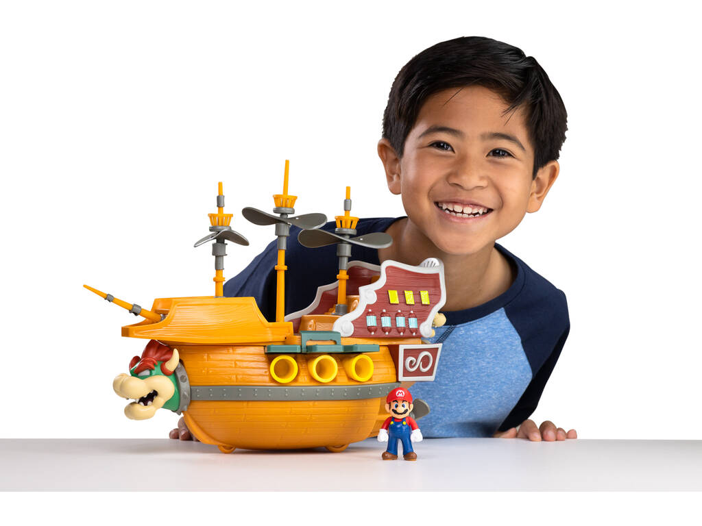 Super Mario Playset Bowser Deluxe Airship Jakks 404294