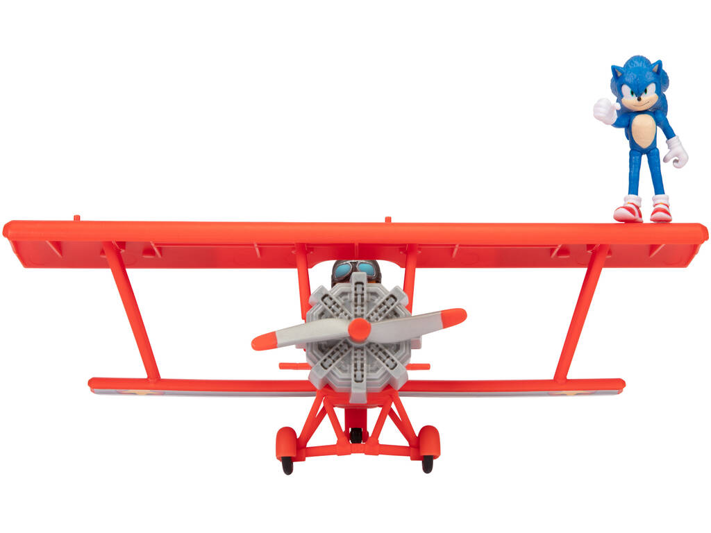 Sonic The Hedgehog 2 Biplane avec les figurines Sonic et Tails Jakks 412674