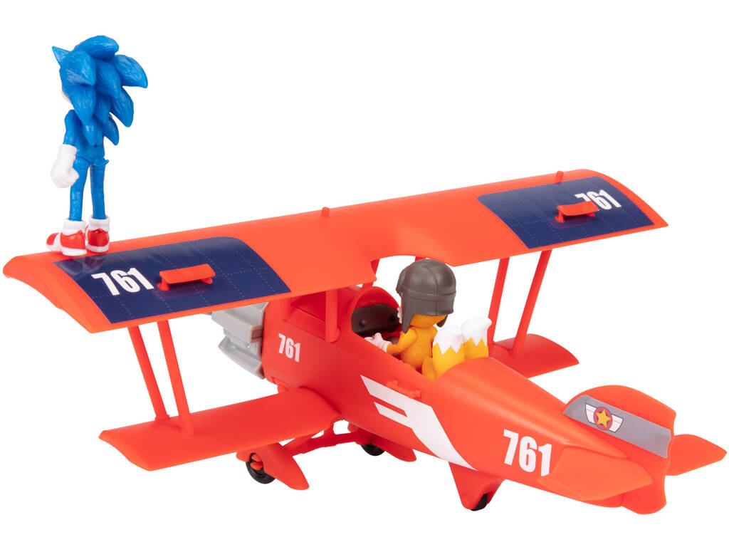 Sonic The Hedgehog 2 Biplane avec les figurines Sonic et Tails Jakks 412674