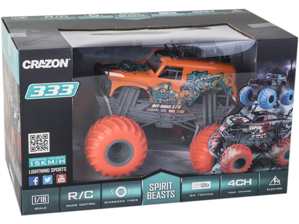 Radiocomando 1:18 Big Foot Arancione