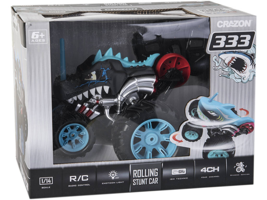 Radio Comando Auto Stunt Coccodrillo 5 Ruote
