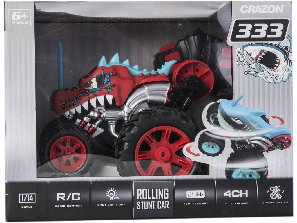 Radio Comando Auto Stunt Coccodrillo 5 Ruote