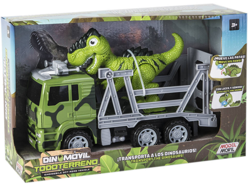 Trailer e Dinosauro con luci e suoni