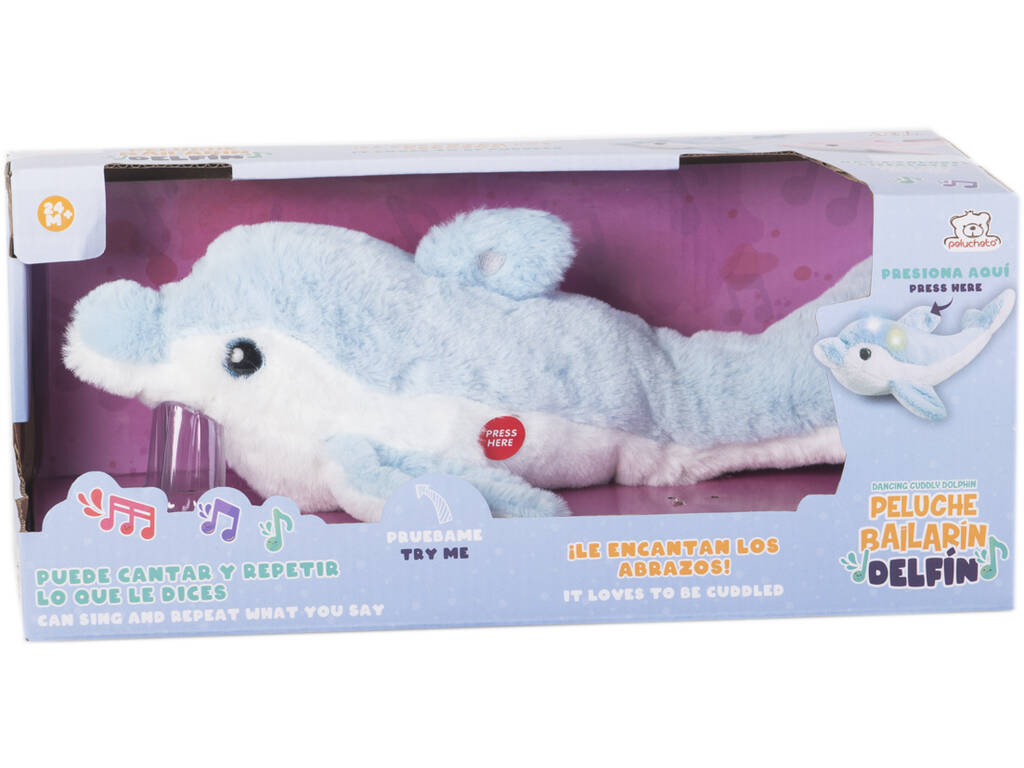 Peluche Dauphin dansant bleu Fonction d'enregistrement et de répétition