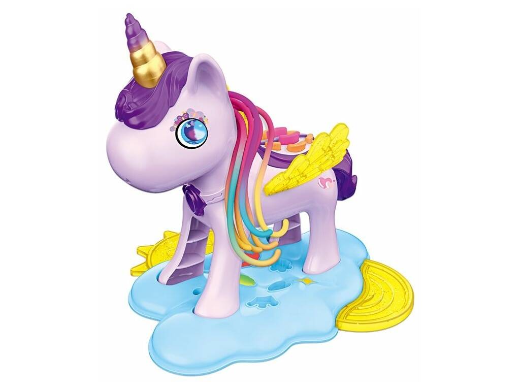 Set de coiffure pour licorne avec 4 pots en pâte à modeler