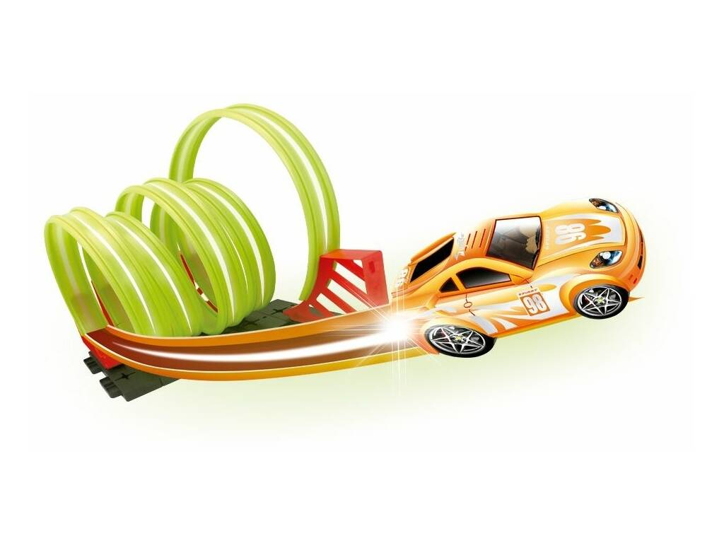 Pista Looping Fosforescente e Auto con Luci