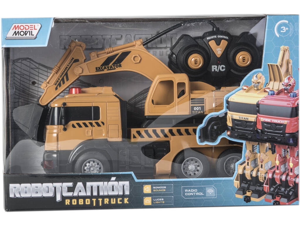 Robotcamion Radiocomandoto Scavatore Trasformabile