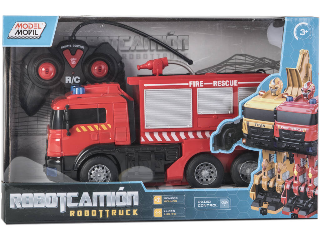 Robotcamion Radiocomandato Pompieri Trasformabile
