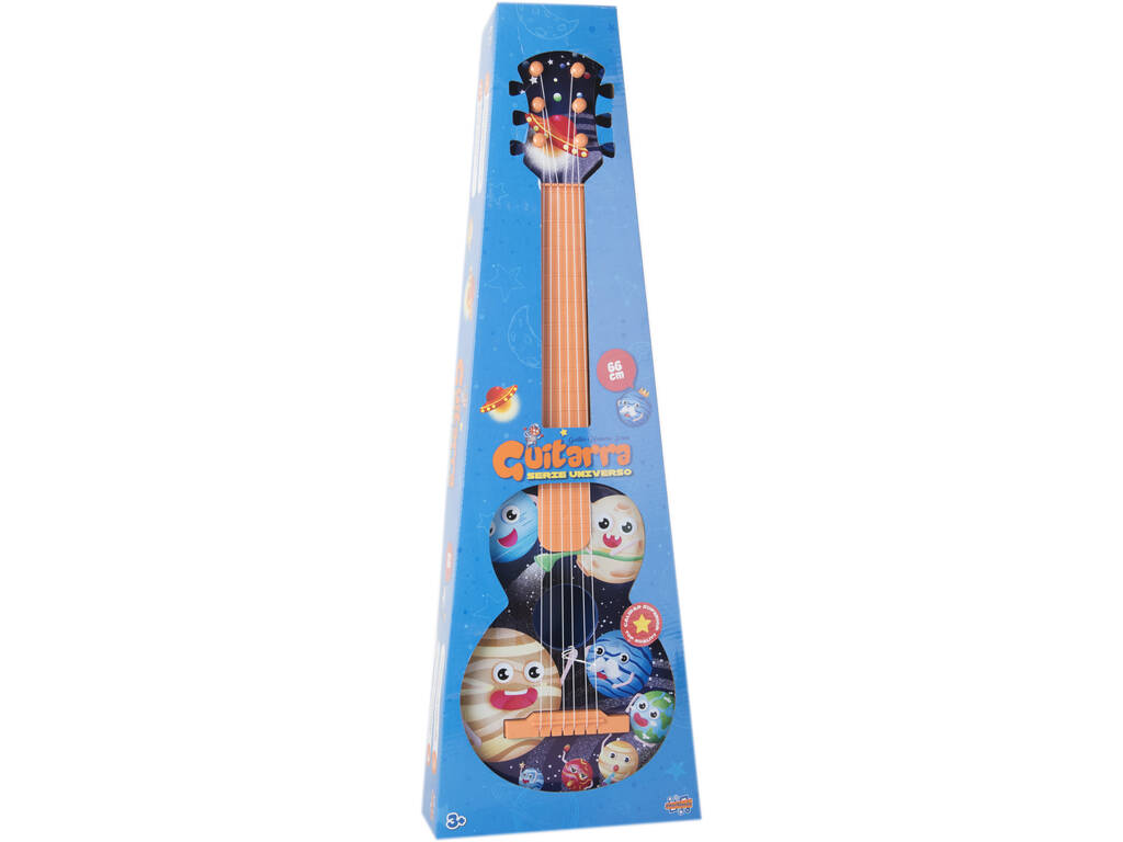 Guitare 66 cm. Enfants avec dessins animés et cou orange
