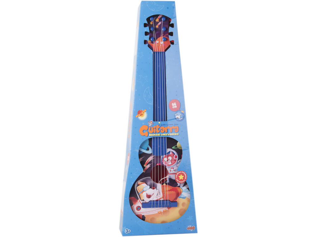 Chitarra 66 cm. Bambini con cartoni animati e collo blu
