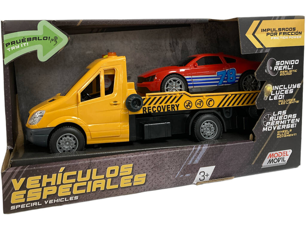 Véhicules Spéciaux Pack Grue avec voiture rouge