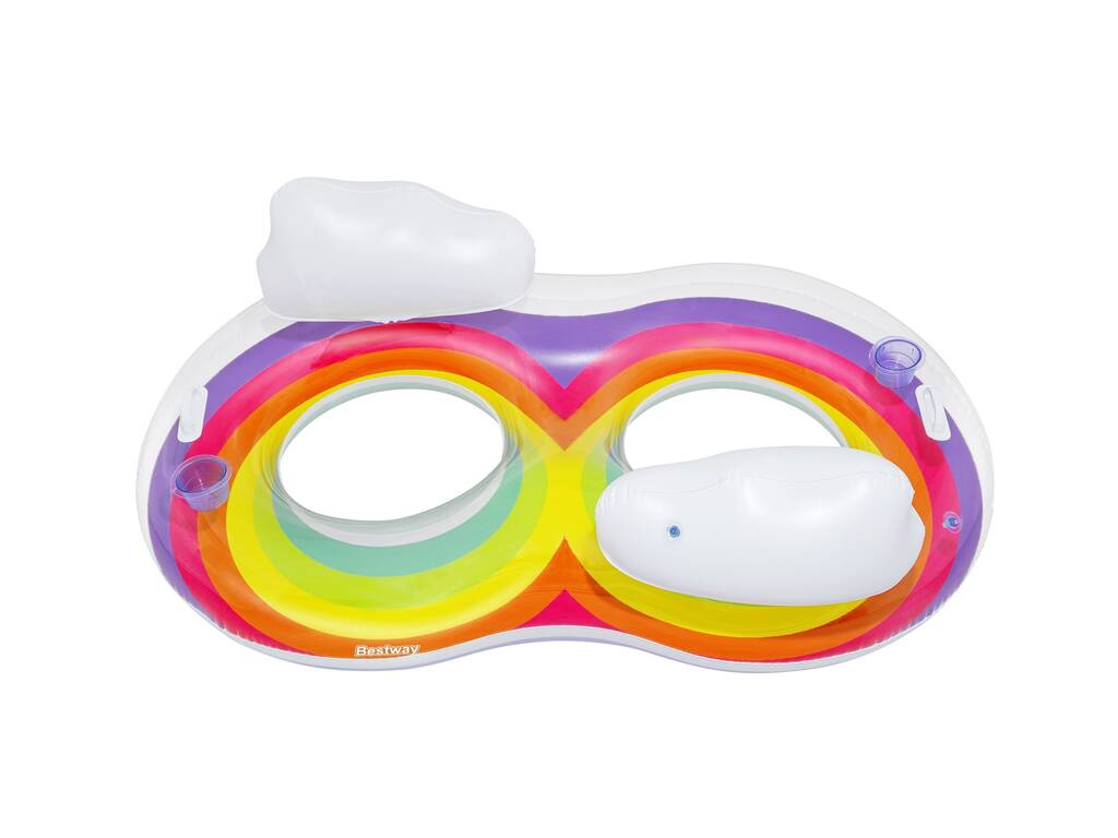 Flotteur gonflable Rainbow Dreams Double Swim Tube 186x116 cm. Bestway 43648