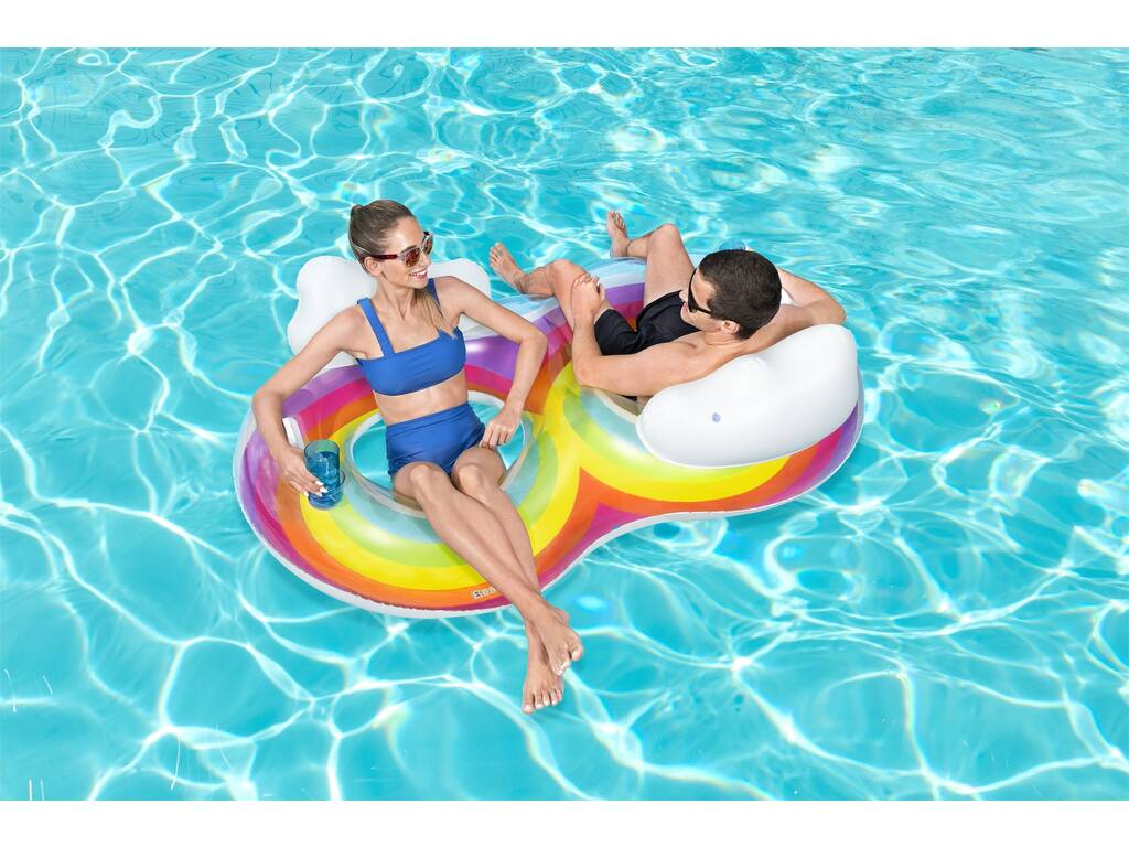 Flotteur gonflable Rainbow Dreams Double Swim Tube 186x116 cm. Bestway 43648