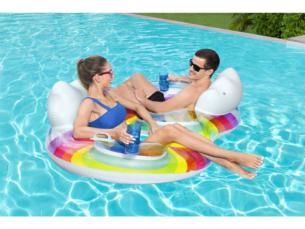 Flotteur gonflable Rainbow Dreams Double Swim Tube 186x116 cm. Bestway 43648