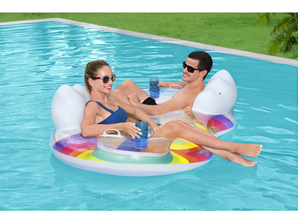 Flotteur gonflable Rainbow Dreams Double Swim Tube 186x116 cm. Bestway 43648