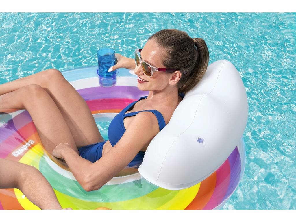 Flotteur gonflable Rainbow Dreams Double Swim Tube 186x116 cm. Bestway 43648