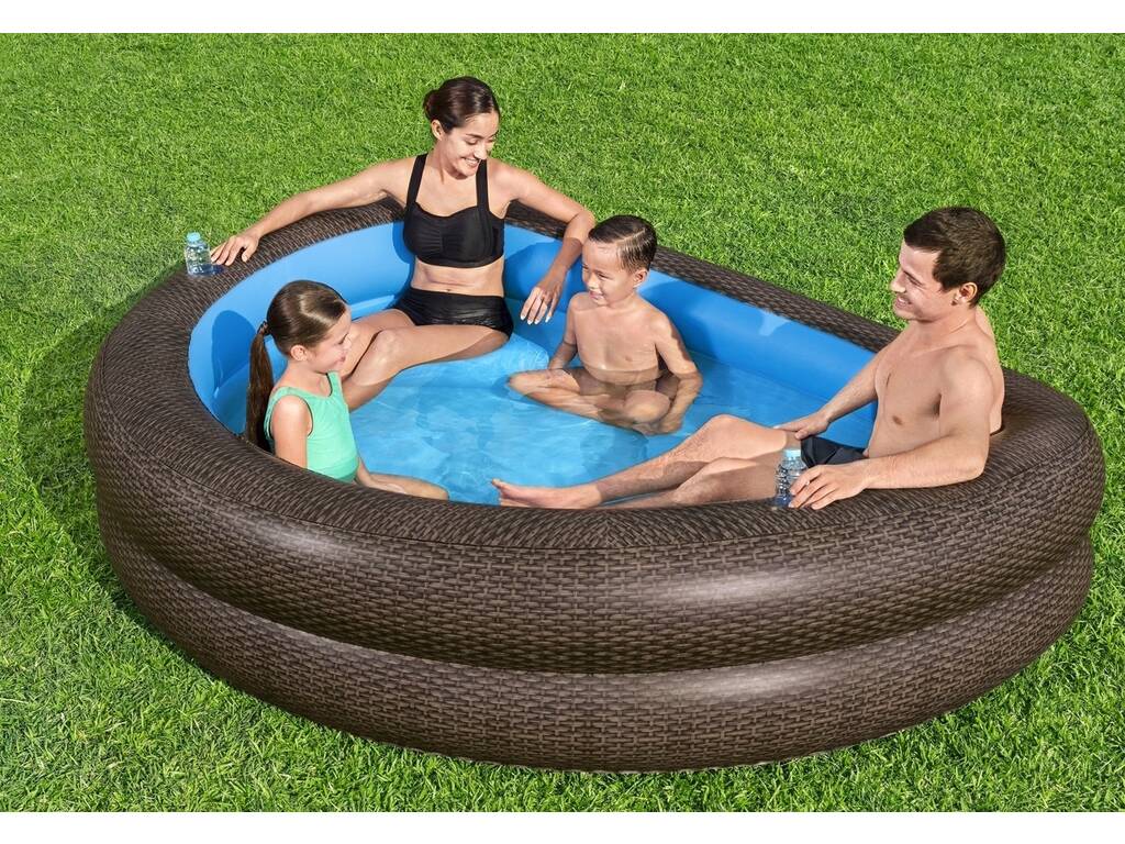 Piscine gonflable Truprint Wicker Family Pool 231x178x53 cm. Bestway 54426
