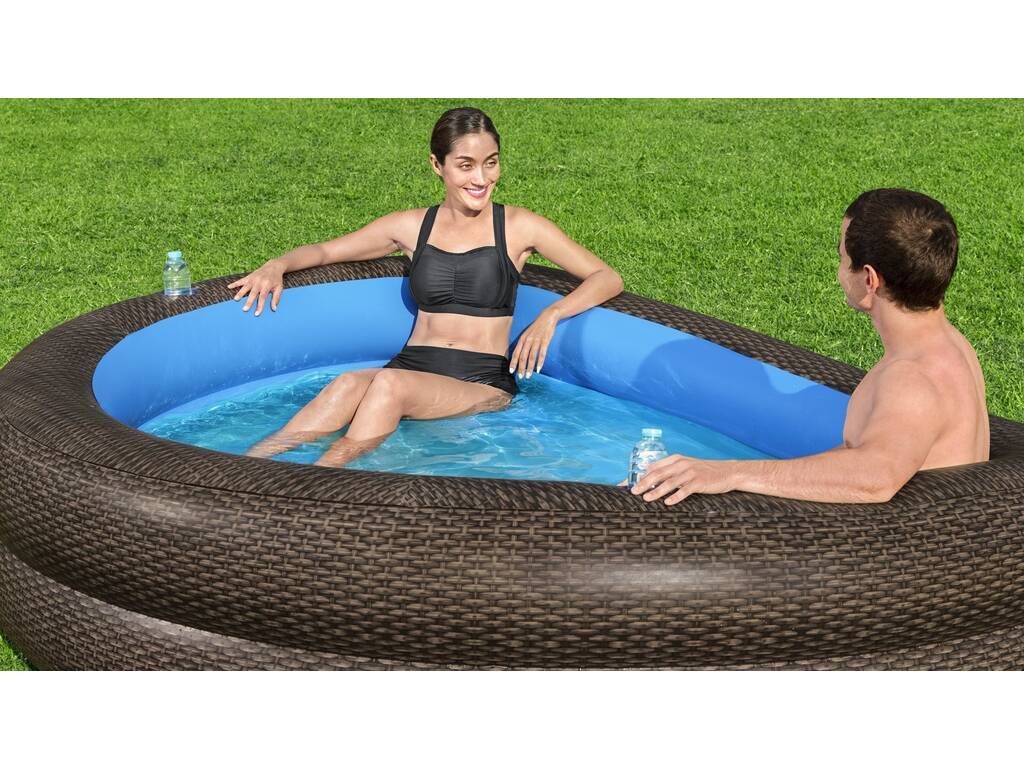Piscine gonflable Truprint Wicker Family Pool 231x178x53 cm. Bestway 54426
