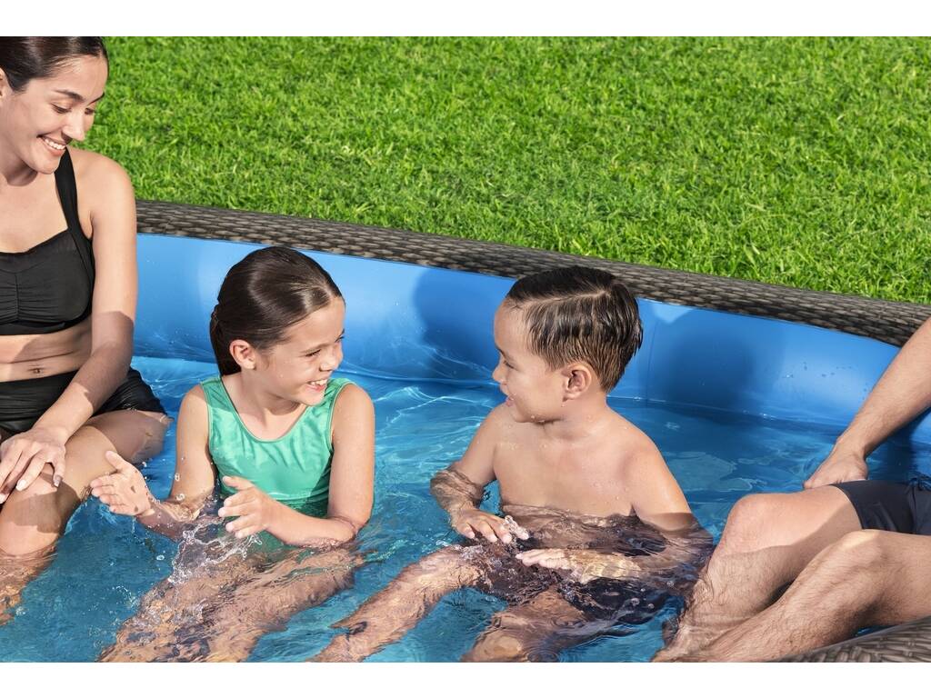 Piscine gonflable Truprint Wicker Family Pool 231x178x53 cm. Bestway 54426