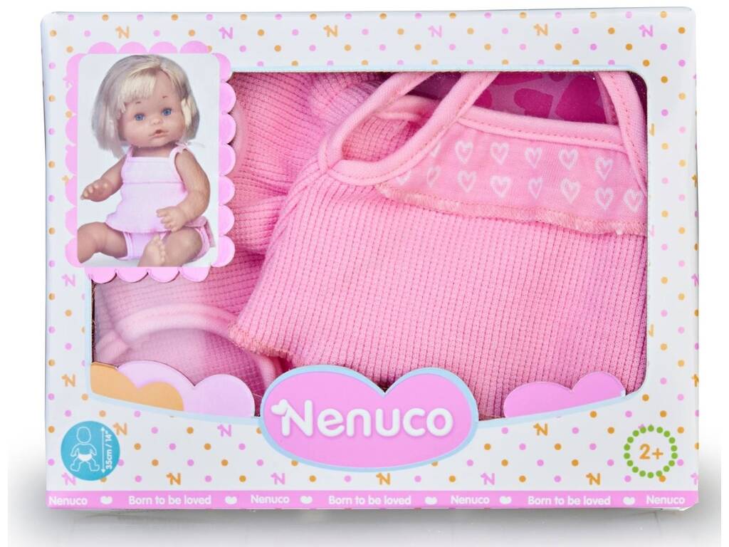 Nenuco Vestido para Boneca de 35 cm. Conjunto Cor-de-Rosa Famosa NFN35000