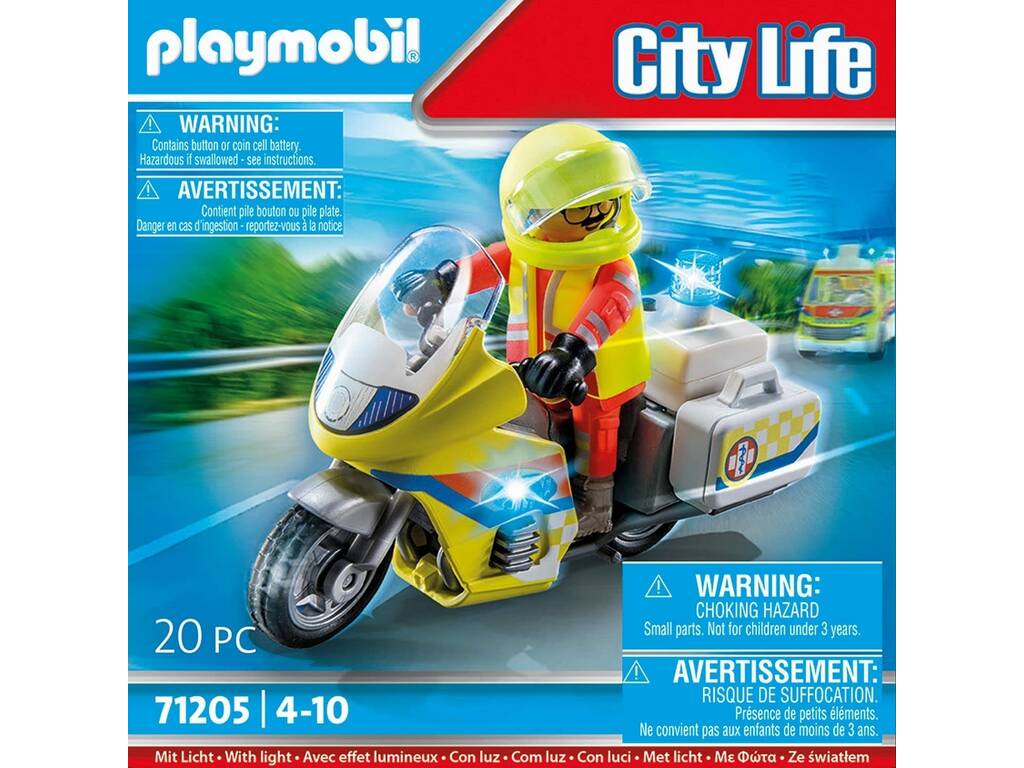 Playmobil City Life Moto de Emergencias con Luz Intermitente 71205