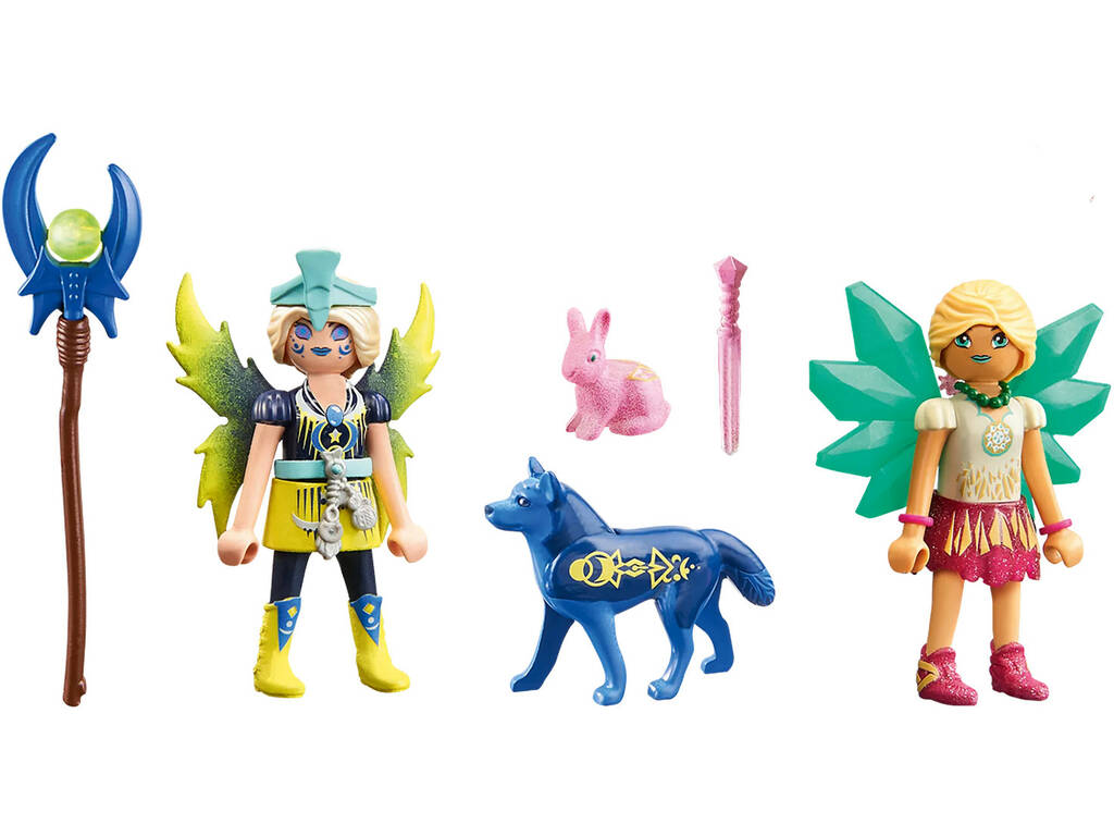Playmobil Adventures Of Ayuma Cristal y Moon Fairy con Animales del Alma 71236