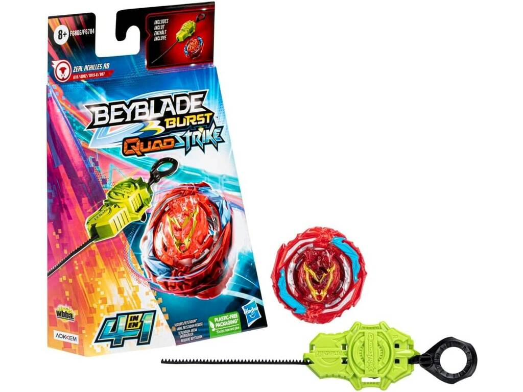 Beyblade Burst QuadStrike Kit iniziale trottola e lanciatore Hasbro F6784
