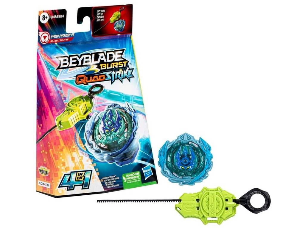 Beyblade Burst QuadStrike Kit iniziale trottola e lanciatore Hasbro F6784