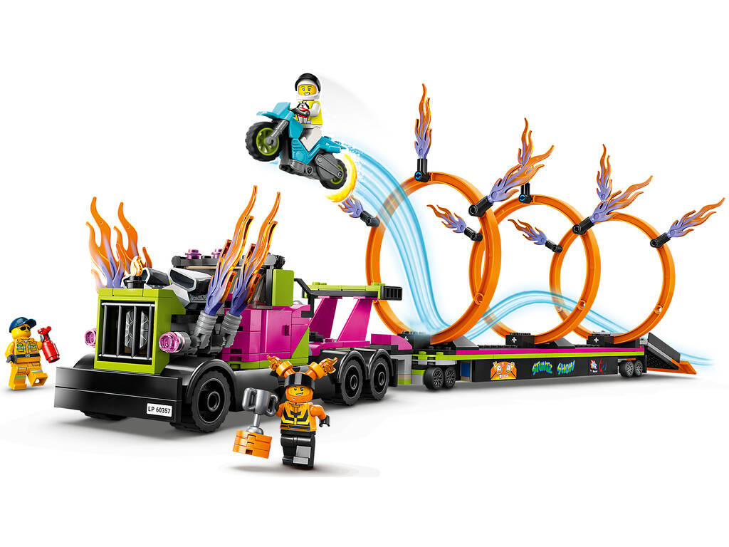 Lego City Stuntz Sfida acrobatica con camion e anello di fuoco 60357