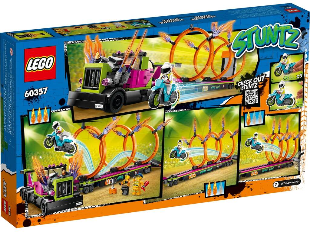 Lego City Stuntz Sfida acrobatica con camion e anello di fuoco 60357
