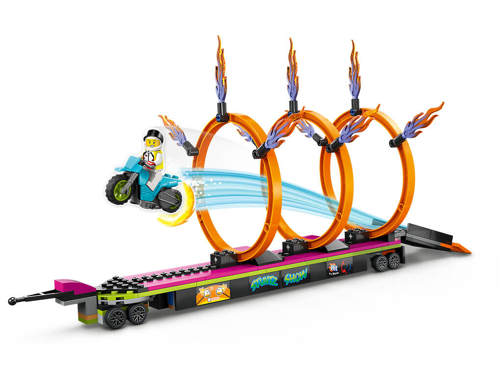 Lego City Stuntz Sfida acrobatica con camion e anello di fuoco 60357