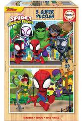 Puzzle 2X25 Spidey und seine erstaunlichen Freunde Educa 19289