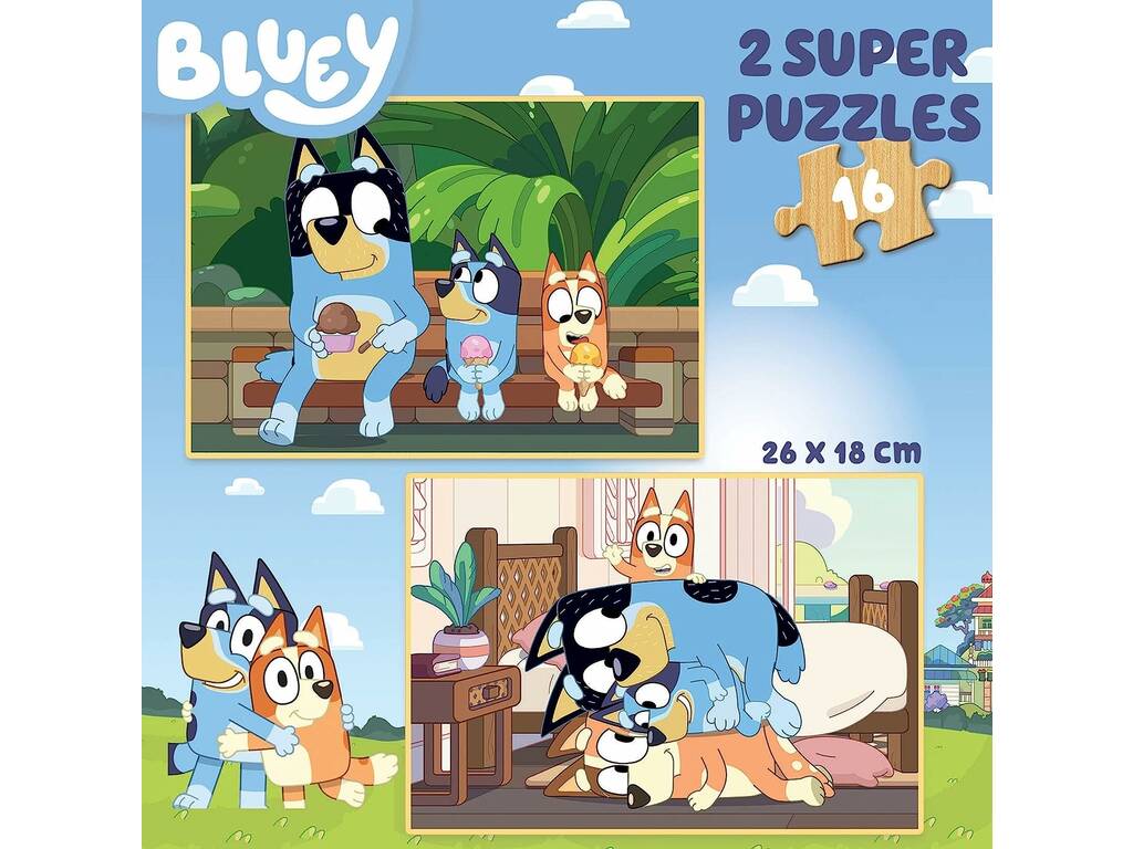 Puzzle Legno 2X16 Bluey di Educa 19406