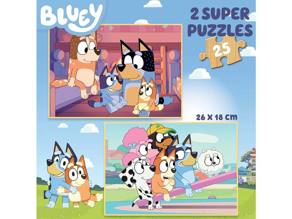 Puzzle Legno 2X25 Bluey di Educa 19407