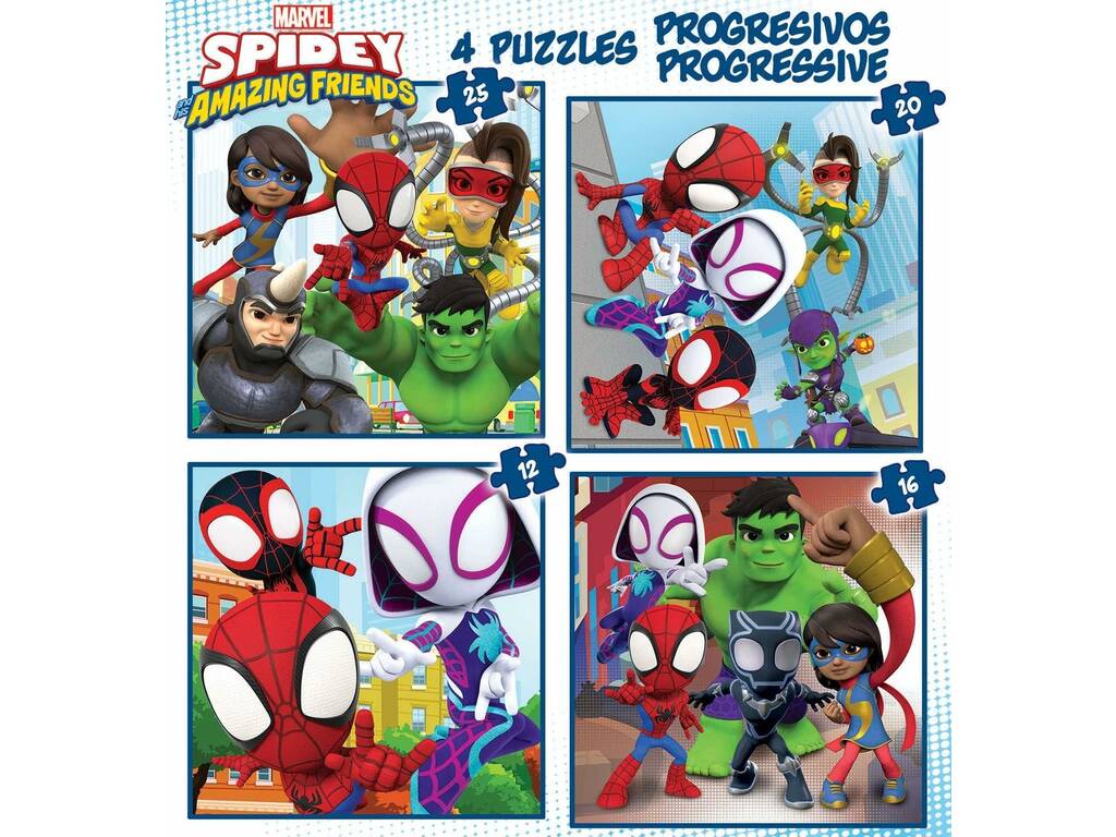 Puzzle progressivi 12-16-20-25 Spidey e i suoi amici di Educa 19295