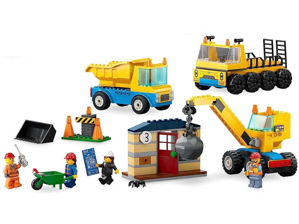Lego City Camiones de Obra y Grua con Bola de Demolición 60391