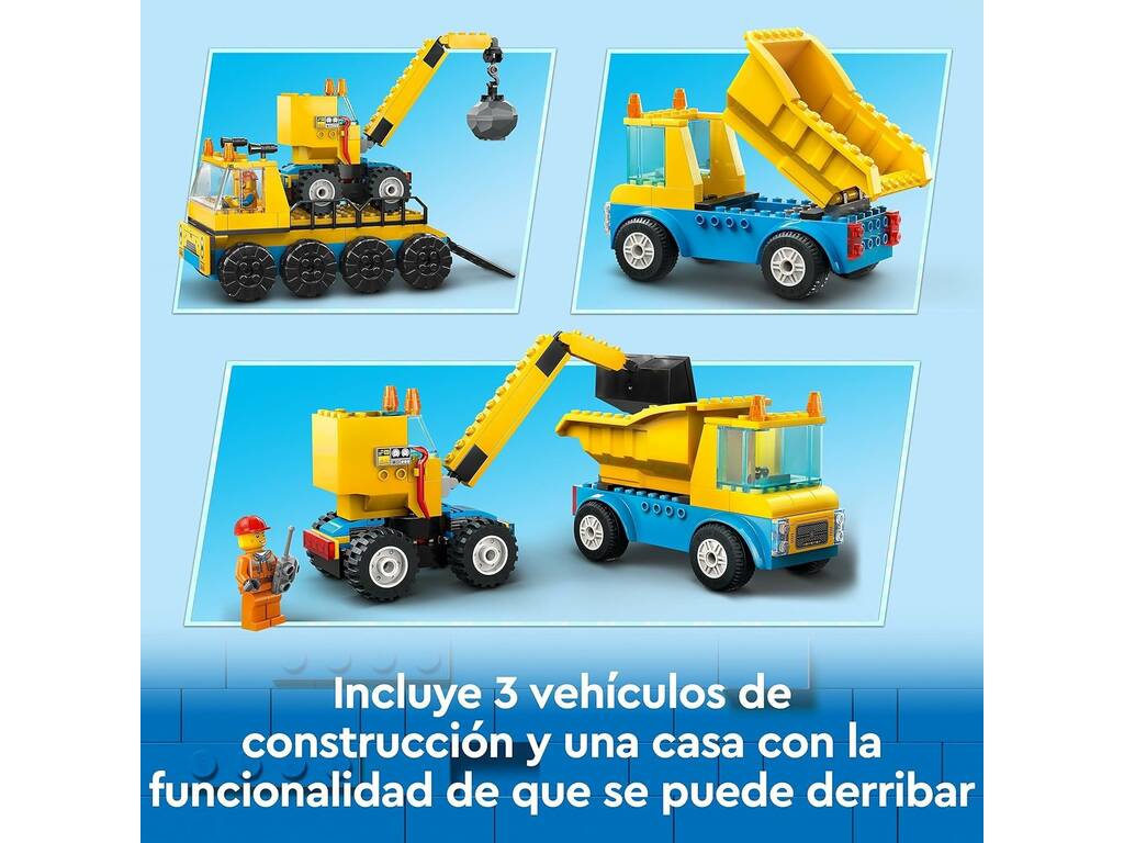 Lego City Camiones de Obra y Grua con Bola de Demolición 60391
