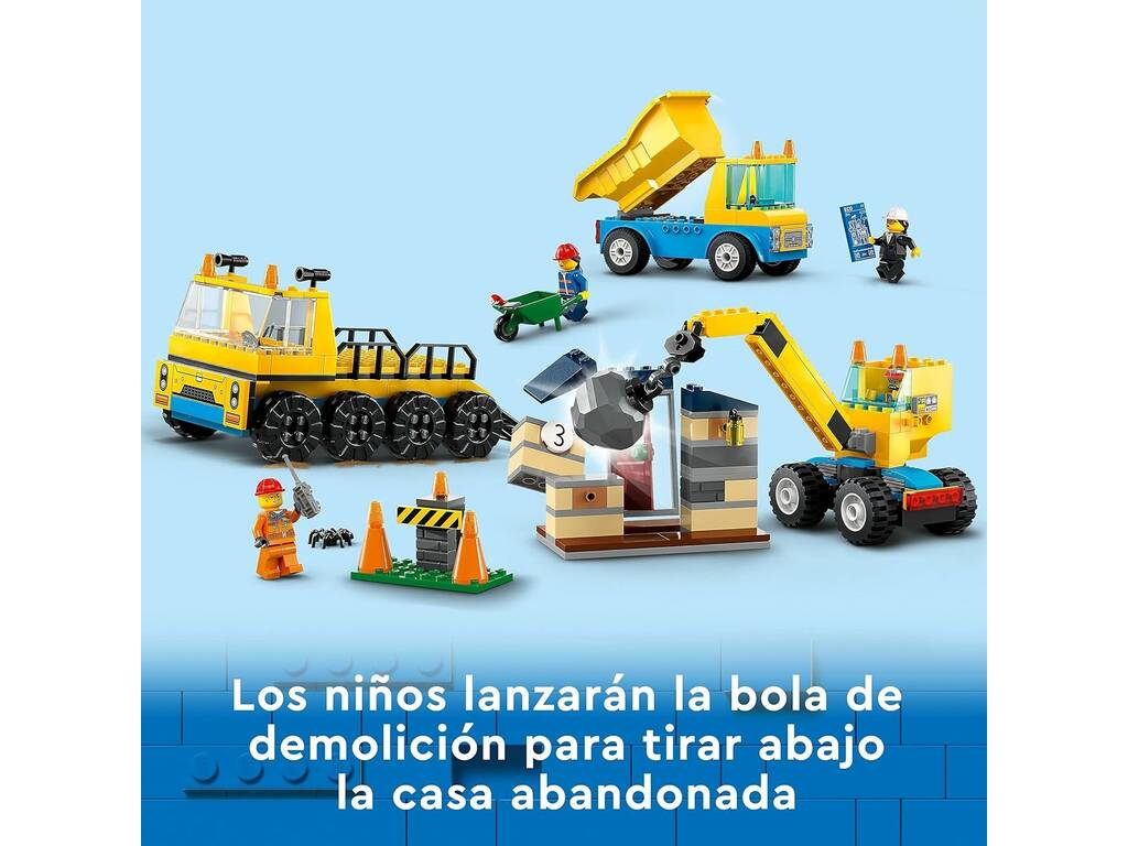 Lego City Camiones de Obra y Grua con Bola de Demolición 60391