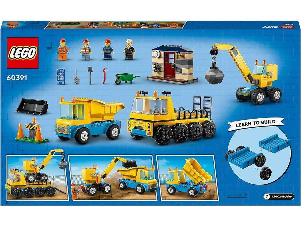Lego City Camiones de Obra y Grua con Bola de Demolición 60391