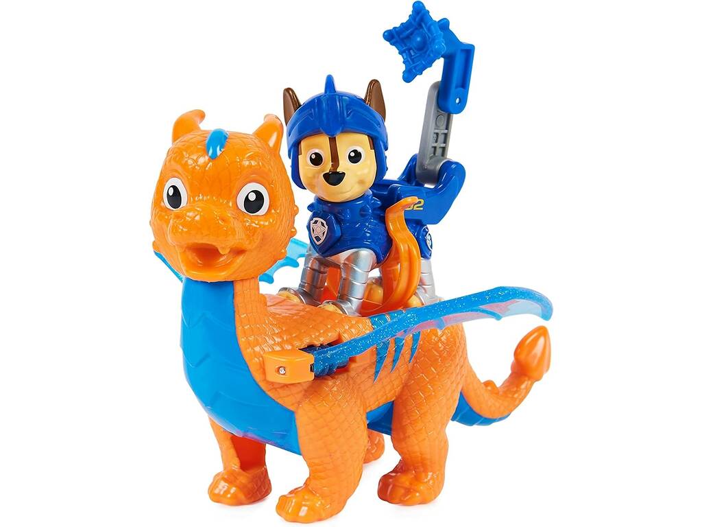 Patrulla Canina Rescue Knights Figura Chase con Dragón Draco Spin Master 6063592