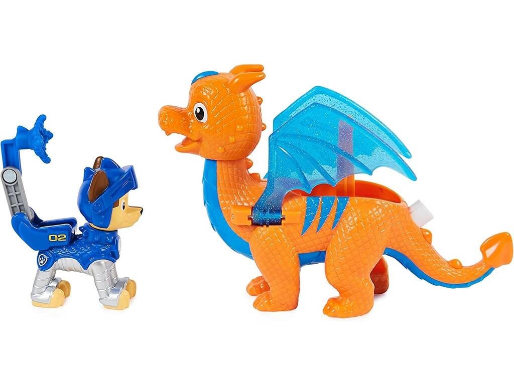 Patrulla Canina Rescue Knights Figura Chase con Dragón Draco Spin Master 6063592
