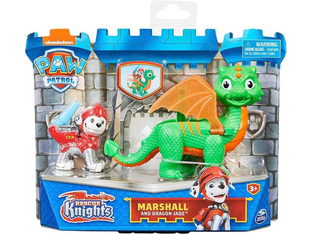 Patrulla Canina Rescue Knights Figura Marshall con Dragón Jade Spin Master 6063593