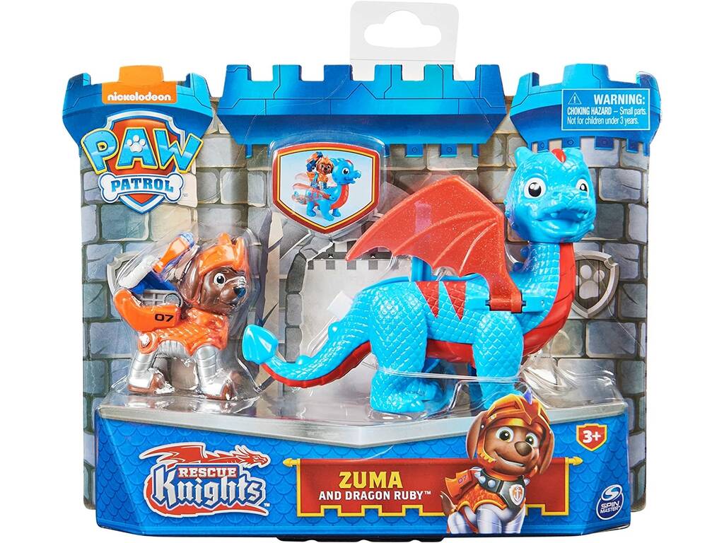 Paw Patrol Rescue Knights Figura Zuma con Drago Ruby Spin Master 6063597