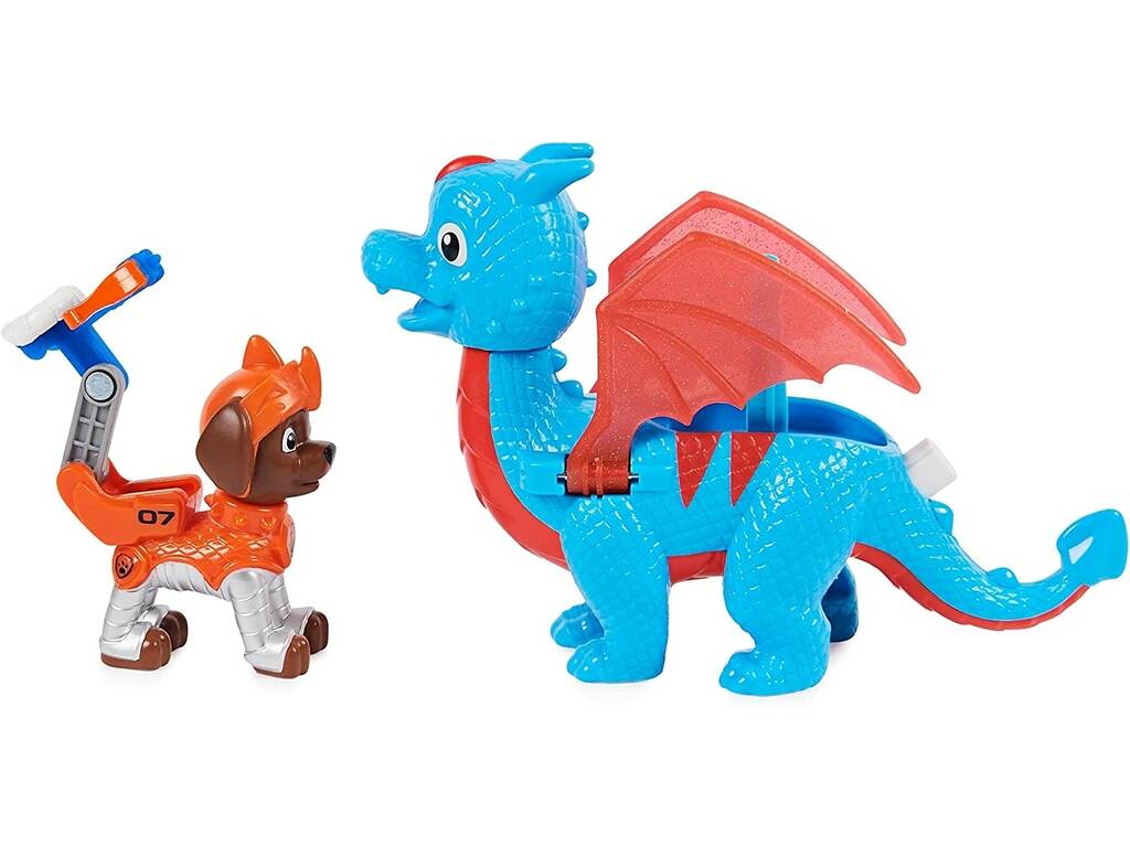 Paw Patrol Rescue Knights Figura Zuma con Drago Ruby Spin Master 6063597