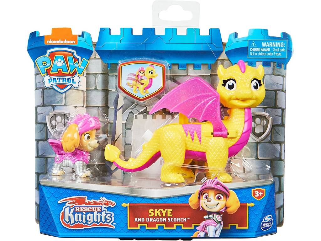 Patrulla Canina Rescue Knights Figura Skye con Dragón Scorch Spin Master 6063594