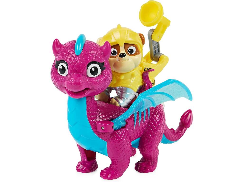 Pat Patrouille Rescue Knights Figurine Rubble avec Dragon Blizzie Spin Master 6063595