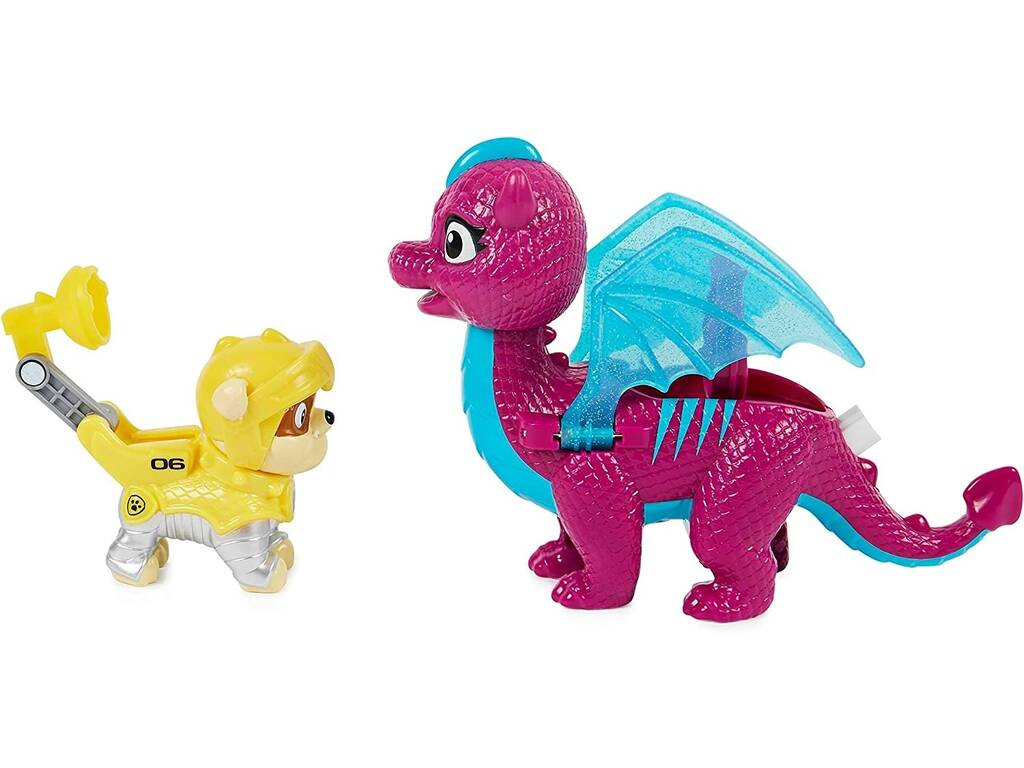 Pat Patrouille Rescue Knights Figurine Rubble avec Dragon Blizzie Spin Master 6063595