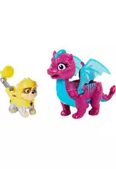 Pat Patrouille Rescue Knights Figurine Rubble avec Dragon Blizzie Spin Master 6063595