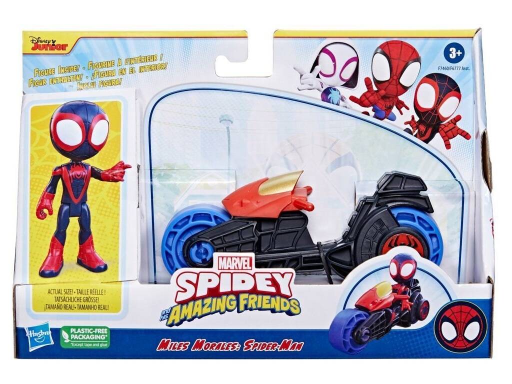 Marvel Spidey And His Amazing Friends Miles Morales com Moto Hasbro F7460