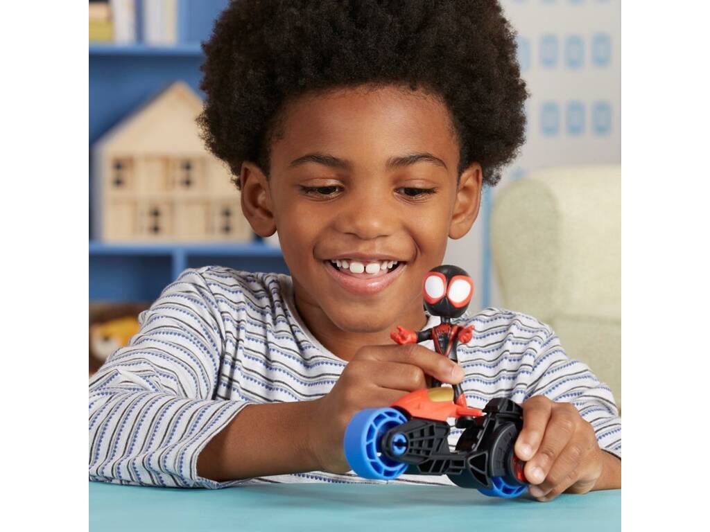 Marvel Spidey And His Amazing Friends Miles Morales com Moto Hasbro F7460